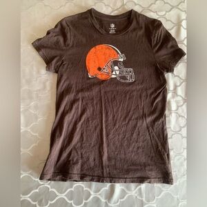 Cleveland Browns Reebok NFL Team Apparel T Shirt Size XL Brown Distressed